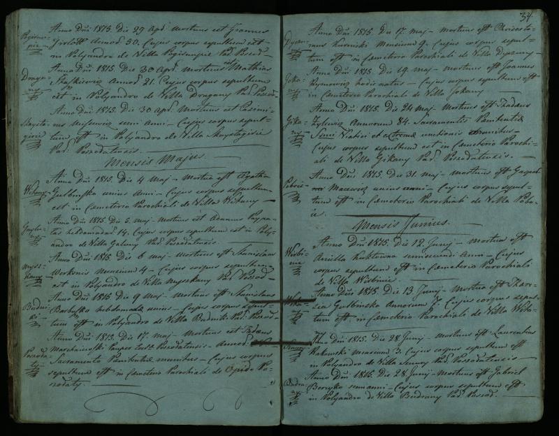 Pušaloto Romos katalikų parapijos bažnyčios 1810–1827 metų mirties metrikų knyga