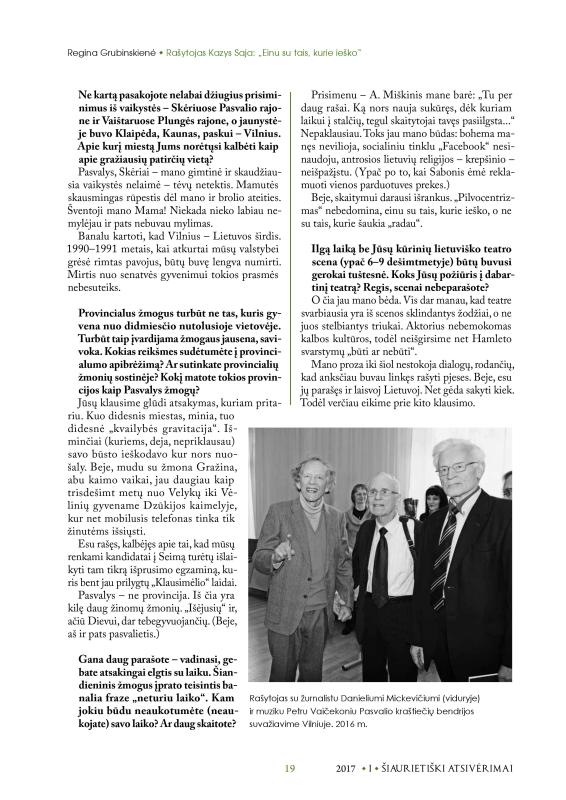 Šiaurietiški atsivėrimai : Pasvalio krašto istorijos ir kultūros žurnalas 2017, nr. 1 (42)