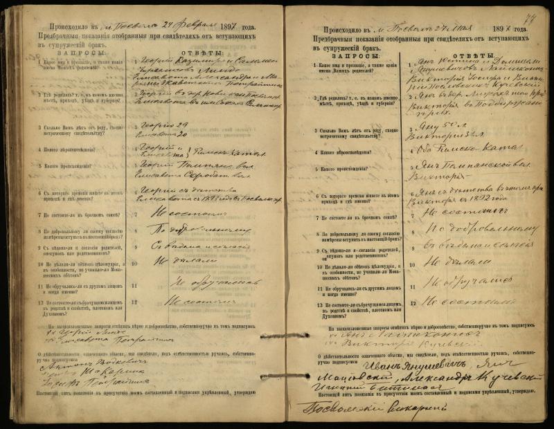 Pasvalio Romos katalikų parapijos bažnyčios 1894–1903 metų priešjungtuvinės apklausos knyga