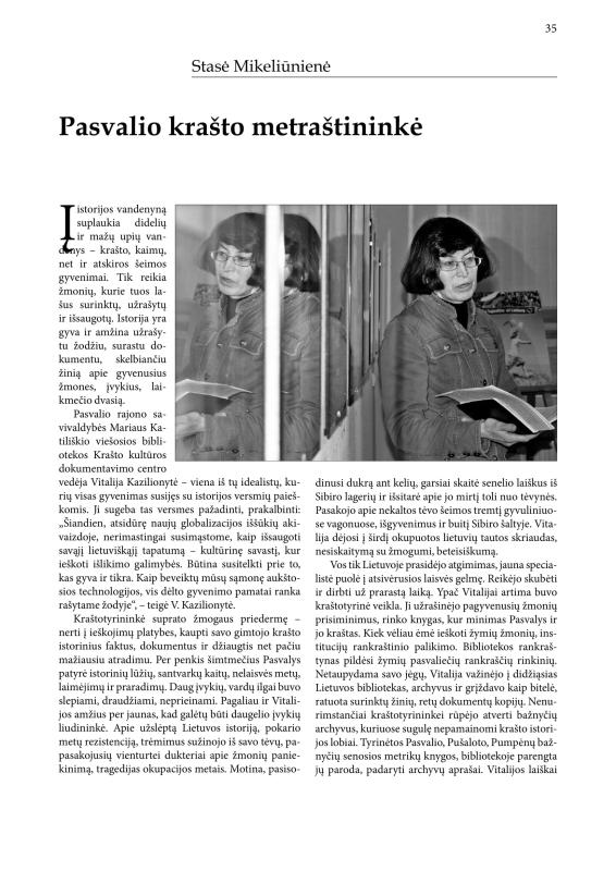 Šiaurietiški atsivėrimai : Pasvalio krašto istorijos ir kultūros žurnalas 2013, nr. 1 (34)