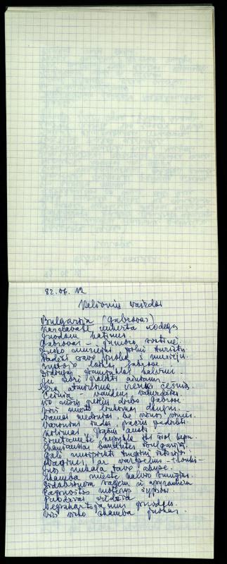 Poeto Jono Vytauto Nistelio eilėraščių sąsiuvinis