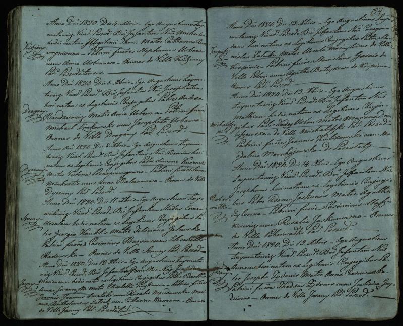 Pušaloto Romos katalikų parapijos bažnyčios 1814–1822 metų krikšto metrikų knyga