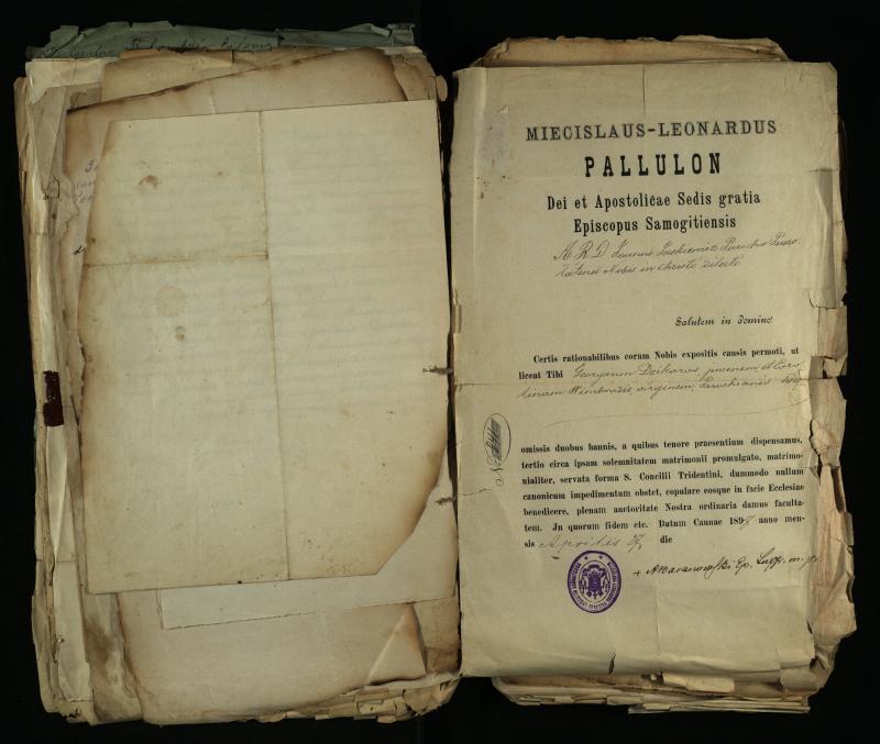 Pušaloto Romos katalikų parapijos bažnyčios 1884–1900 metų gaunamų raštų knyga
