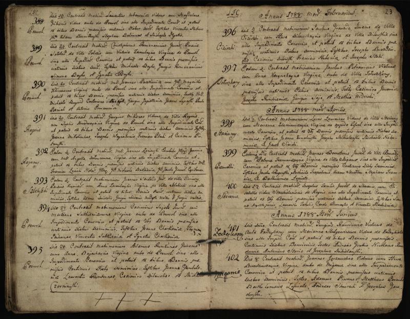 Pasvalio Romos katalikų parapijos bažnyčios 1776–1793 metų jungtuvių metrikų knyga