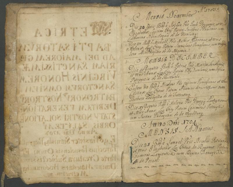 Pasvalio Romos katalikų parapijos bažnyčios 1703–1718 metų krikšto metrikų knyga