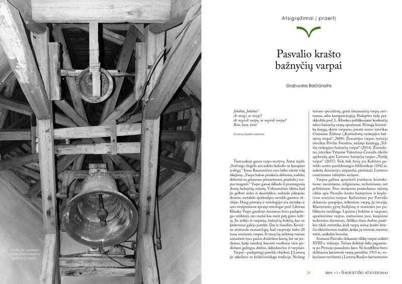 Šiaurietiški atsivėrimai : Pasvalio krašto istorijos ir kultūros žurnalas 2019, nr. 1 (46)