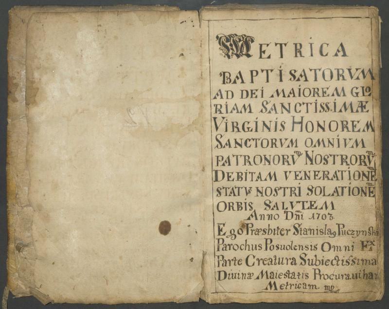 Pasvalio Romos katalikų parapijos bažnyčios 1703–1718 metų krikšto metrikų knyga