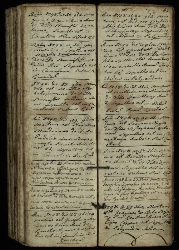 Vaškų (Konstantinavo) Romos katalikų parapijos bažnyčios 1763–1804 metų mirties metrikų knyga