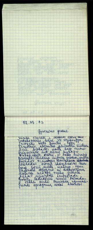Poeto Jono Vytauto Nistelio eilėraščių sąsiuvinis