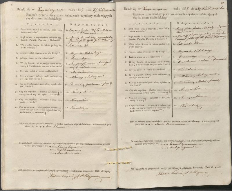 Krinčino Romos katalikų parapijos bažnyčios 1837–1839 metų priešjungtuvinės apklausos knyga