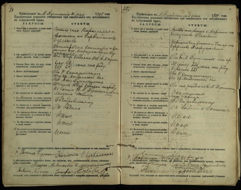 Pušaloto Romos katalikų parapijos bažnyčios 1904–1917 metų priešjungtuvinės apklausos knyga