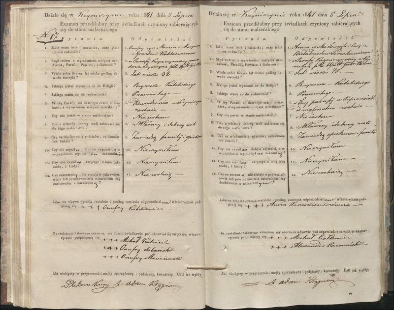 Krinčino Romos katalikų parapijos bažnyčios 1840–1844 metų priešjungtuvinės apklausos knyga