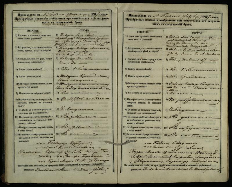Pasvalio Romos katalikų parapijos bažnyčios 1876–1885 metų priešjungtuvinės apklausos knyga