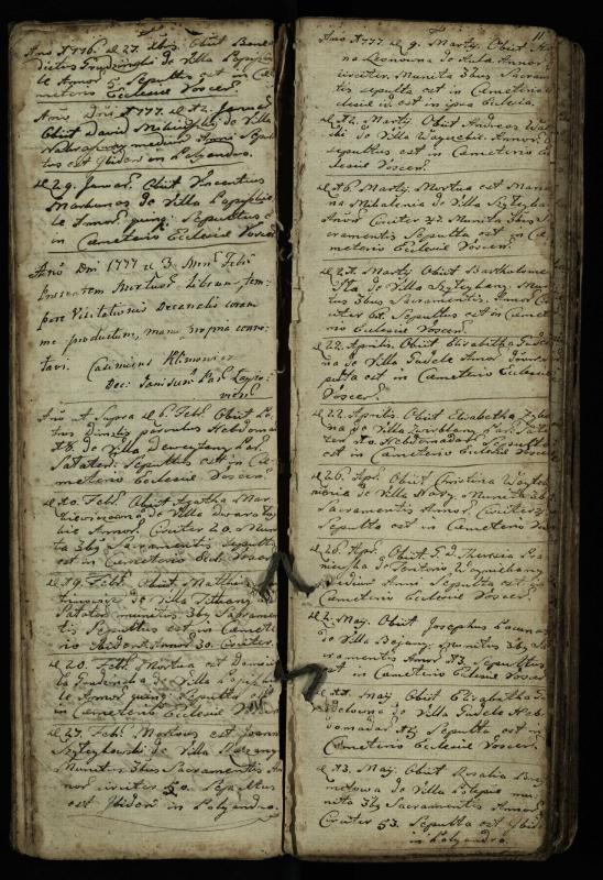 Vaškų (Konstantinavo) Romos katalikų parapijos bažnyčios 1763–1804 metų mirties metrikų knyga