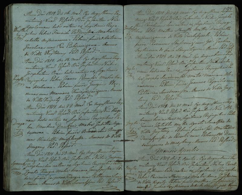 Pušaloto Romos katalikų parapijos bažnyčios 1814–1822 metų krikšto metrikų knyga