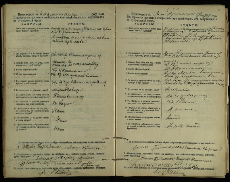 Pušaloto Romos katalikų parapijos bažnyčios 1904–1917 metų priešjungtuvinės apklausos knyga