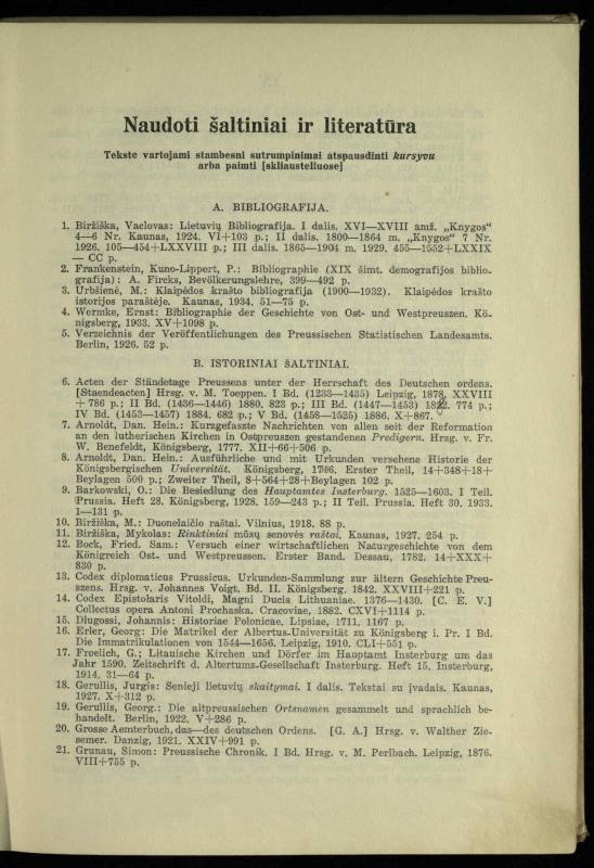 Tautiniai santykiai Maž. Lietuvoje ligi Didžiojo karo istorijos ir statistikos šviesoje
/ Vincas Vileišis. – Kaunas: Politinių ir socialinių mokslų institutas, 1935. – 271, [3] p.