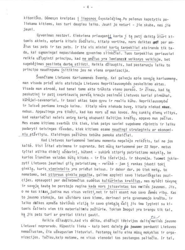 Rašytojo, savaitraščio „Tėviškės Žiburiai“ redaktoriaus Česlovo Senkevičiaus paskaitos „Kai prasiskleidžia rytmečio ūkanos“ tekstas