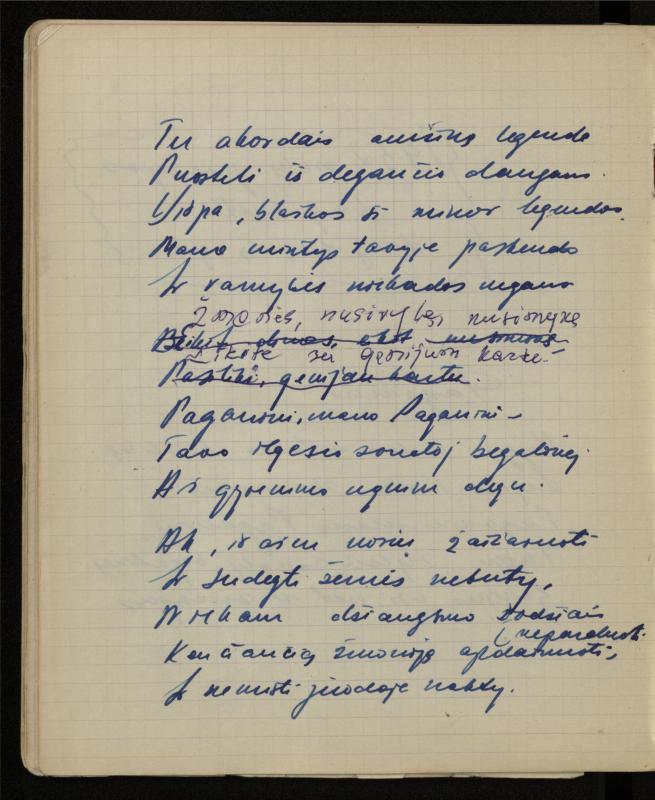 Žurnalisto, literato, vertėjo Kazimiero Pūro kūrybos V sąsiuvinis. Eilėraščiai, 1951–1952 m.