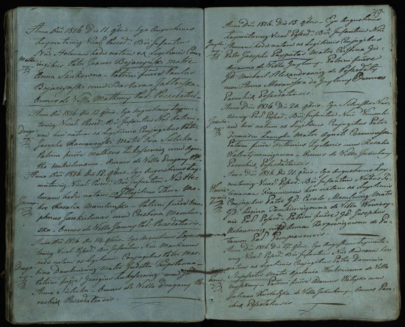 Pušaloto Romos katalikų parapijos bažnyčios 1814–1822 metų krikšto metrikų knyga
