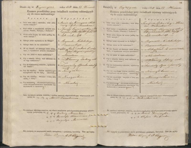 Krinčino Romos katalikų parapijos bažnyčios 1837–1839 metų priešjungtuvinės apklausos knyga
