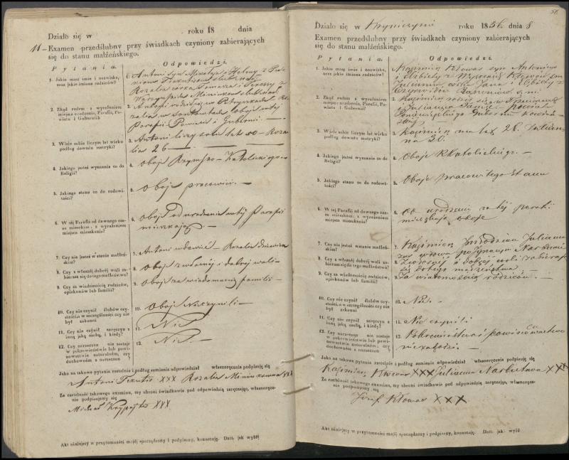 Krinčino Romos katalikų parapijos bažnyčios 1853–1862 metų priešjungtuvinės apklausos knyga