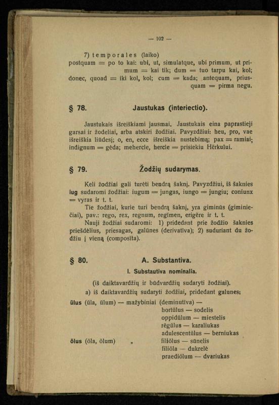 Lotynų kalbos etimologija ir pirmieji sintaksės dalykai: vidurinėms mokykloms vadovėlis (3-sios ir 4-sios kl. kursas) / K. Kliuksinas. – Kaunas: kooperacijos sąjungos „Spaudos fondo“ leidinys, 1932. – 131, [4] p.