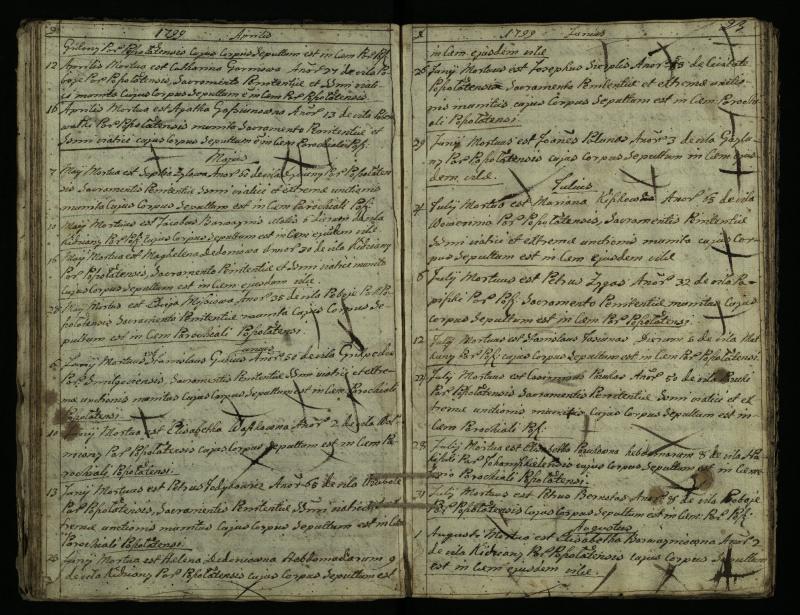 Pušaloto Romos katalikų parapijos bažnyčios 1785–1810 metų mirties metrikų knyga