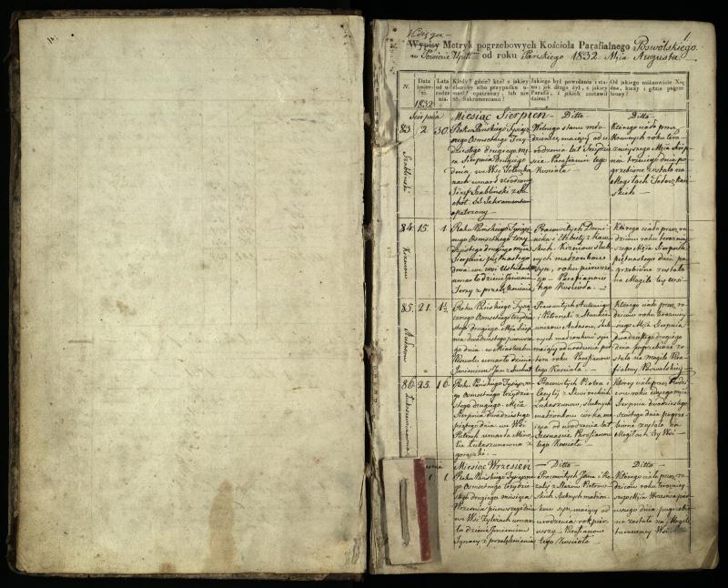 Pasvalio Romos katalikų parapijos bažnyčios 1832–1848 metų mirties metrikų knyga