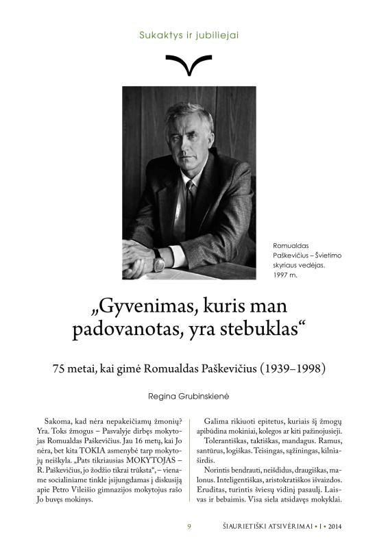 Šiaurietiški atsivėrimai : Pasvalio krašto istorijos ir kultūros žurnalas 2014, nr. 1 (36)