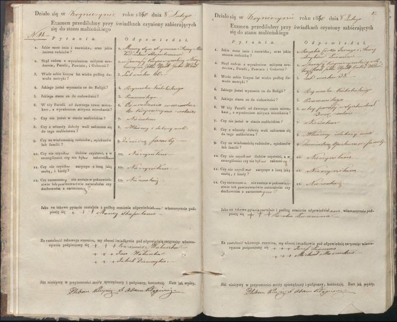 Krinčino Romos katalikų parapijos bažnyčios 1840–1844 metų priešjungtuvinės apklausos knyga