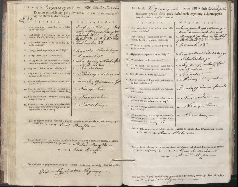 Krinčino Romos katalikų parapijos bažnyčios 1840–1844 metų priešjungtuvinės apklausos knyga
