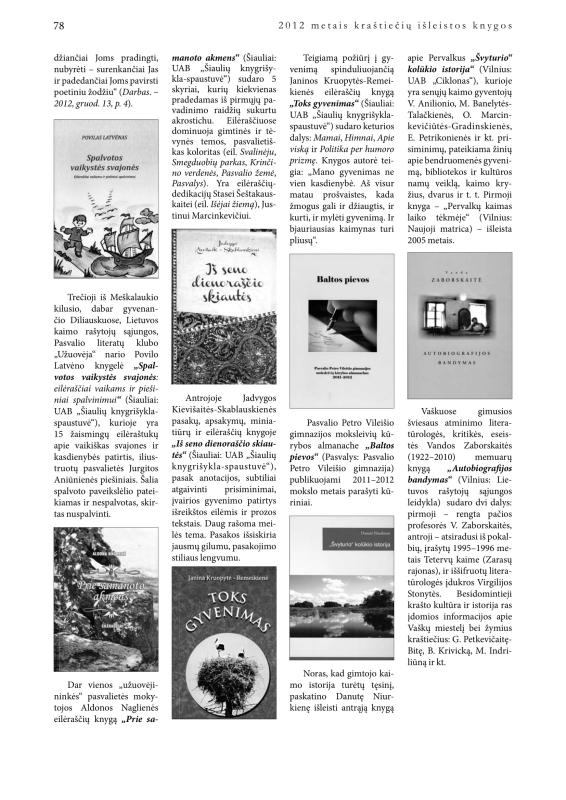 Šiaurietiški atsivėrimai : Pasvalio krašto istorijos ir kultūros žurnalas 2013, nr. 1 (34)