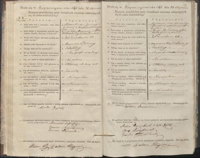 Krinčino Romos katalikų parapijos bažnyčios 1840–1844 metų priešjungtuvinės apklausos knyga