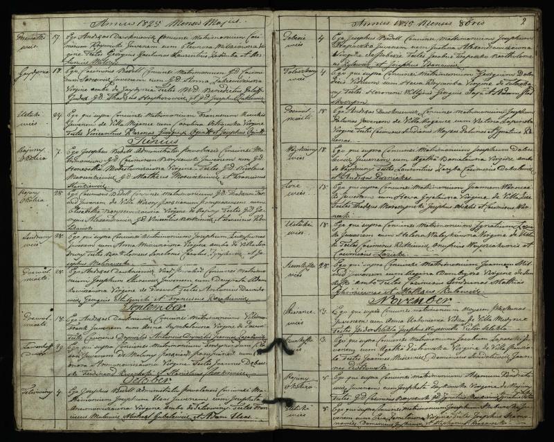 Pasvalio Romos katalikų parapijos bažnyčios 1825–1839 metų jungtuvių metrikų knyga, susirašinėjimai