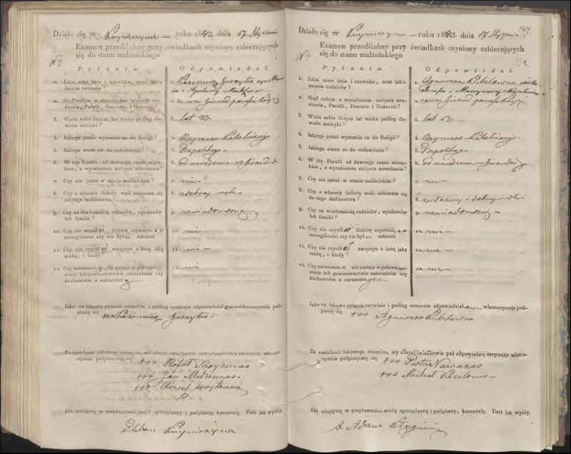 Krinčino Romos katalikų parapijos bažnyčios 1840–1844 metų priešjungtuvinės apklausos knyga
