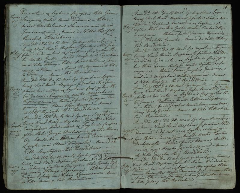 Pušaloto Romos katalikų parapijos bažnyčios 1814–1822 metų krikšto metrikų knyga