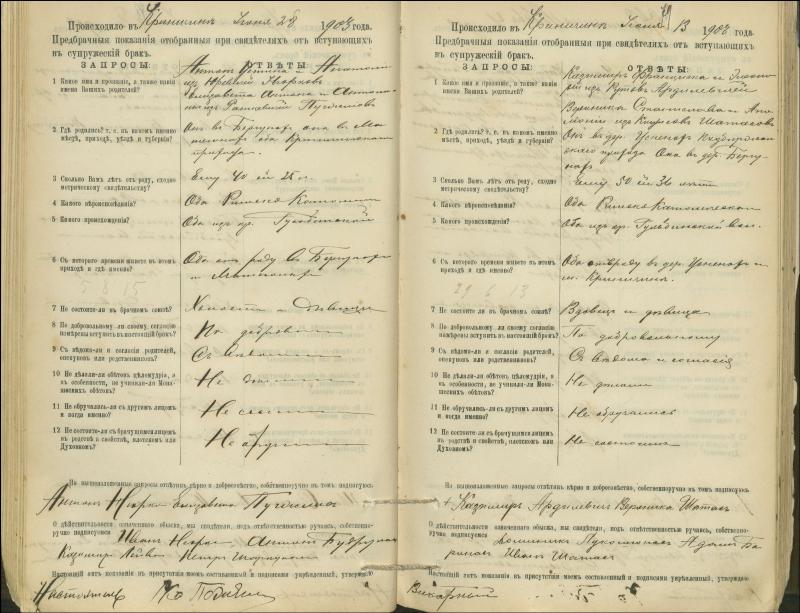 Krinčino Romos katalikų parapijos bažnyčios 1900–1911 metų priešjungtuvinės apklausos knyga