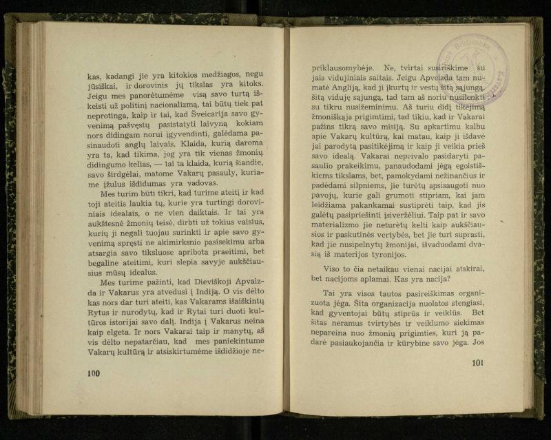 Nacionalizmas: nacionalizmas Vakaruose; Nacionalizmas Japonijoj; Nacionalizmas Indijoj / Rabindranath Tagore. – Kaunas: [s.n.], 1937. – 122, [2] p.