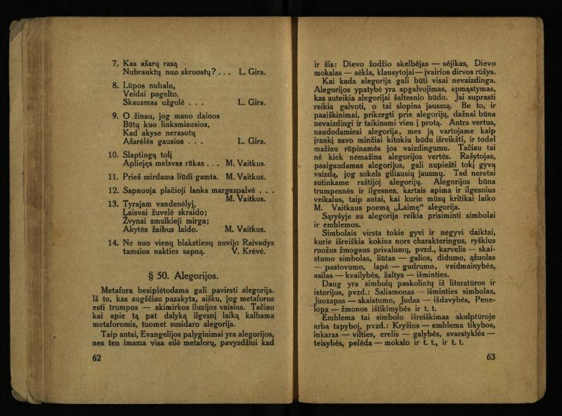 Literatūros teorija : vadovėlis aukštesniosioms mokykloms / K. Bizauskas. – 3 -ias leid. – Kaunas, 1922. – 199 p.