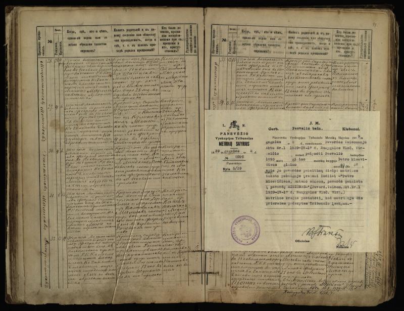 Pasvalio Romos katalikų parapijos bažnyčios 1889–1898 metų krikšto metrikų knyga