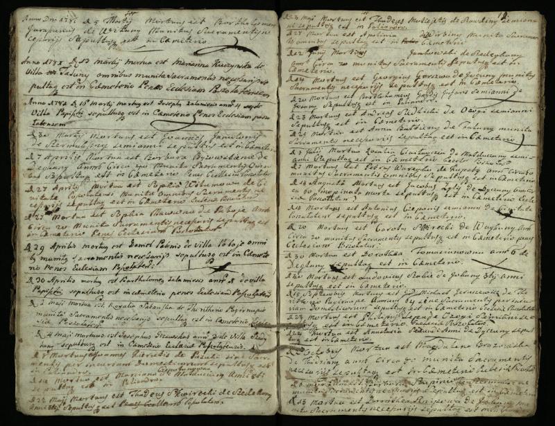 Pušaloto Romos katalikų parapijos bažnyčios 1772–1785 metų mirties metrikų knyga
