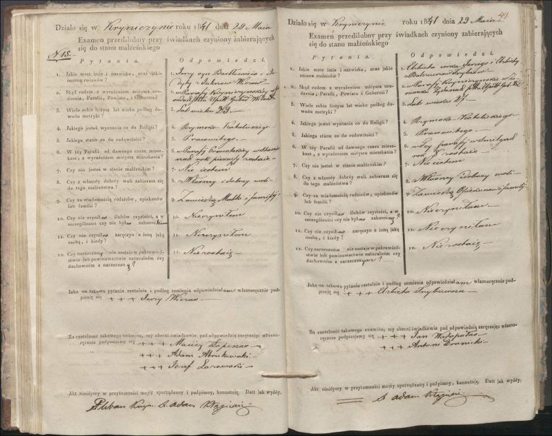 Krinčino Romos katalikų parapijos bažnyčios 1840–1844 metų priešjungtuvinės apklausos knyga