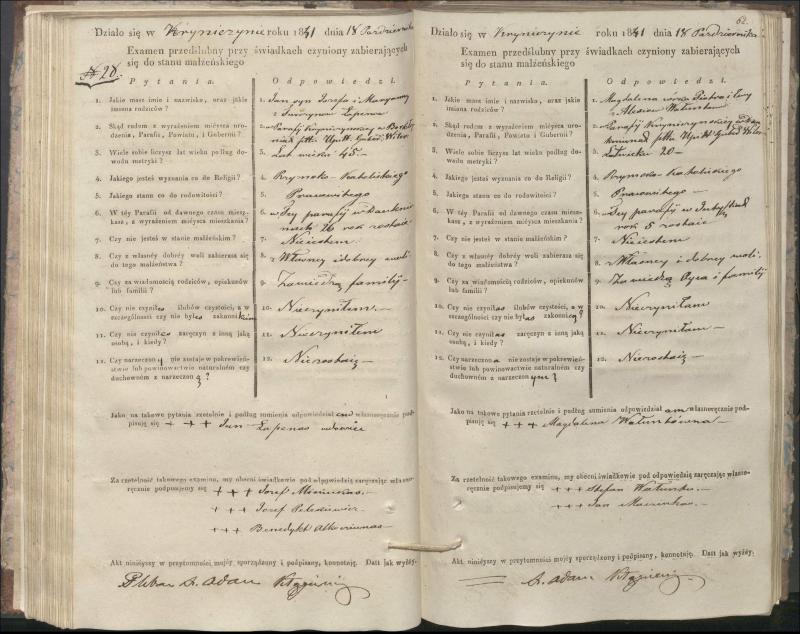 Krinčino Romos katalikų parapijos bažnyčios 1840–1844 metų priešjungtuvinės apklausos knyga