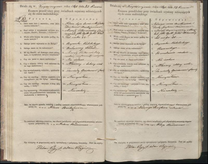 Krinčino Romos katalikų parapijos bažnyčios 1840–1844 metų priešjungtuvinės apklausos knyga