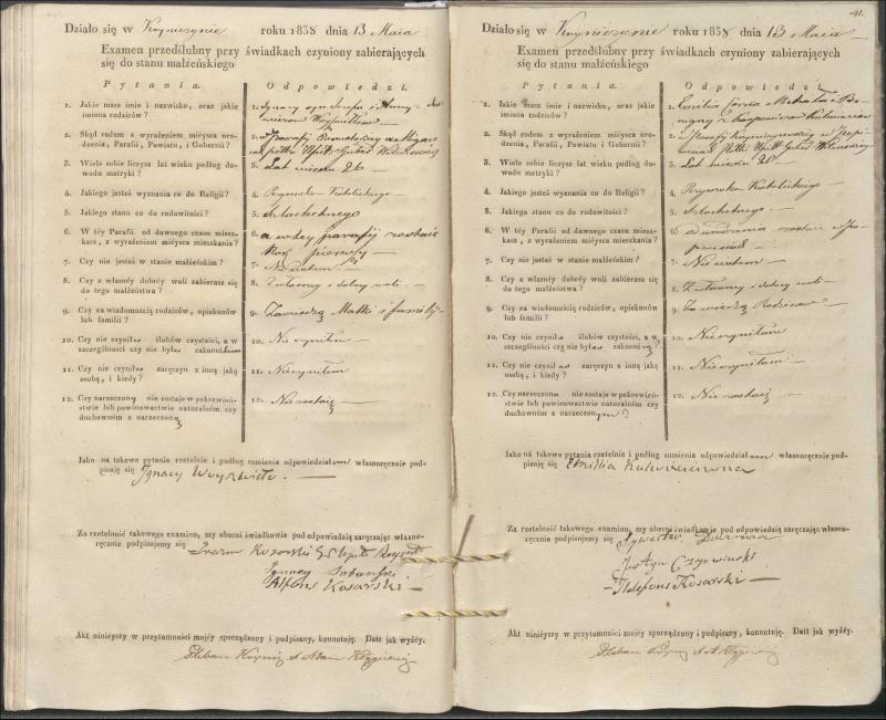 Krinčino Romos katalikų parapijos bažnyčios 1837–1839 metų priešjungtuvinės apklausos knyga