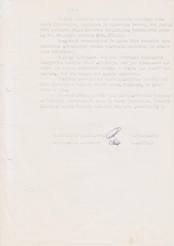 Lietuvos Sajūdžio Pasvalio rajono Tarybos susirinkimo, įvykusio 1991 m. gruodžio 19 d., PROTOKOLAS Nr. 30