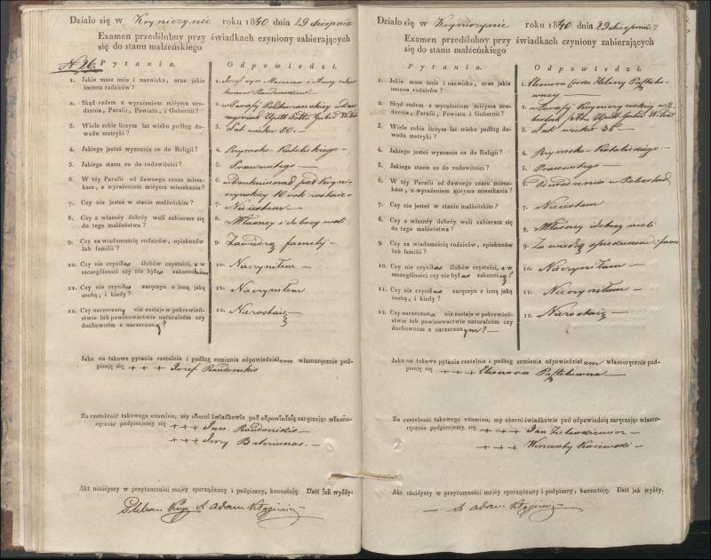 Krinčino Romos katalikų parapijos bažnyčios 1840–1844 metų priešjungtuvinės apklausos knyga