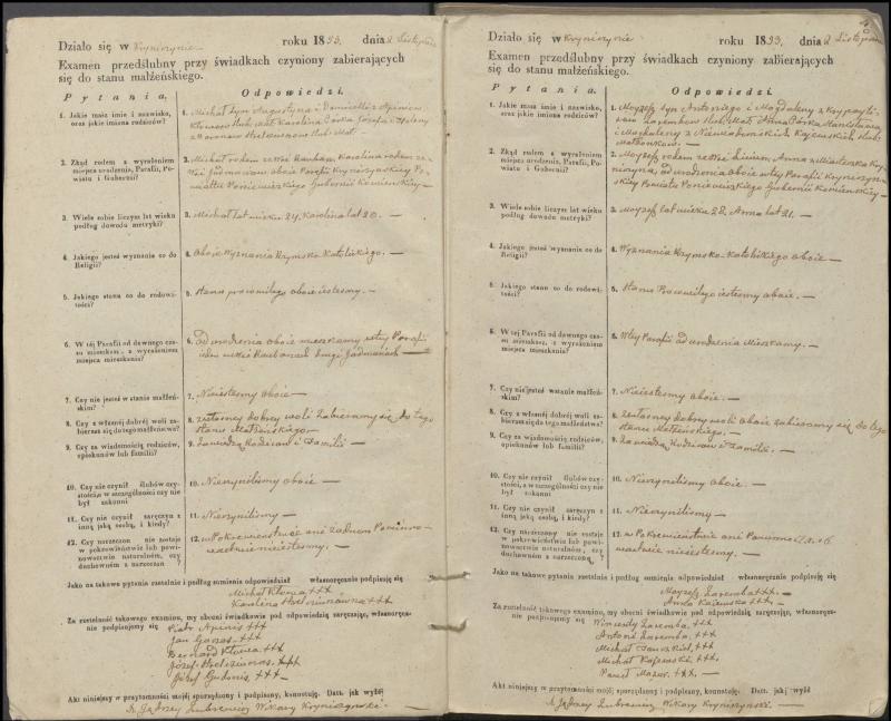 Krinčino Romos katalikų parapijos bažnyčios 1853–1862 metų priešjungtuvinės apklausos knyga