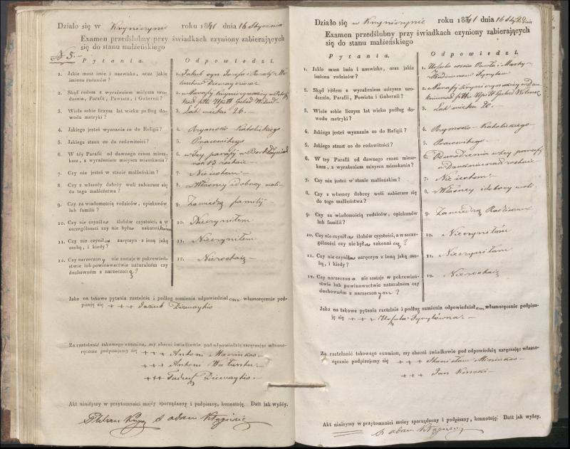 Krinčino Romos katalikų parapijos bažnyčios 1840–1844 metų priešjungtuvinės apklausos knyga